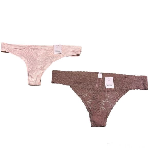 NWT Auden Pair of Two (2) Thong Underware Women's L Large - Picture 1 of 5